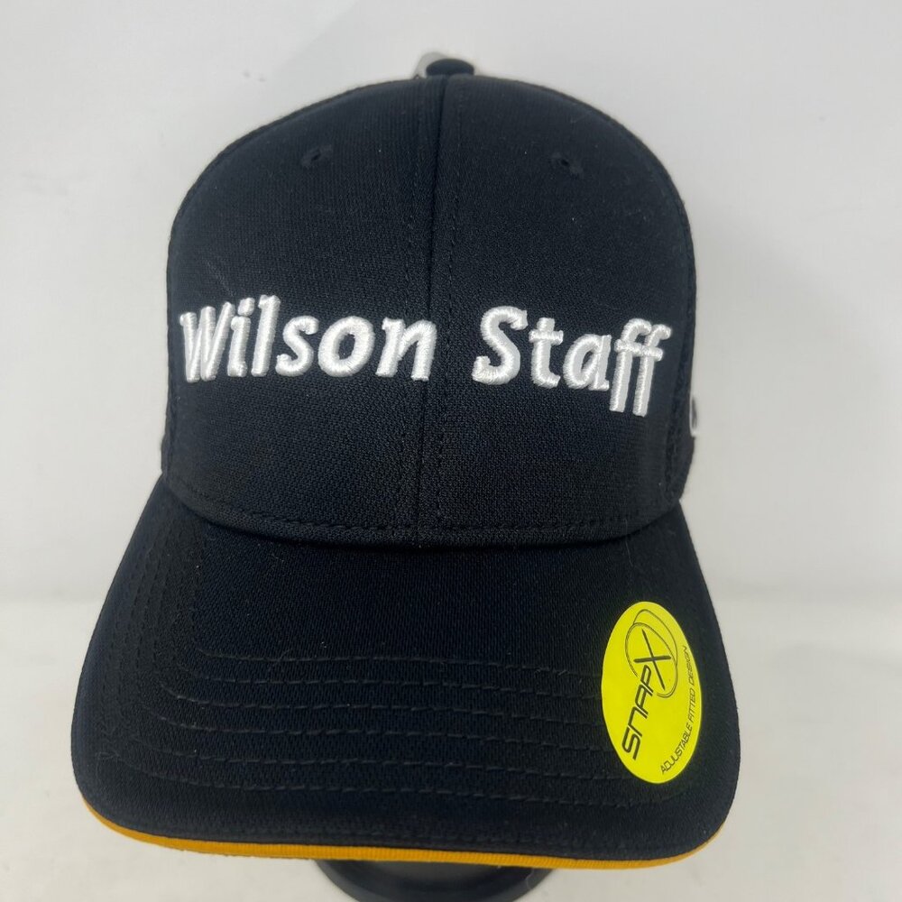 Wilson Staff FG Tour F5 Golf Hat Black & Yellow Snapback Embroidered Logo Mesh‎